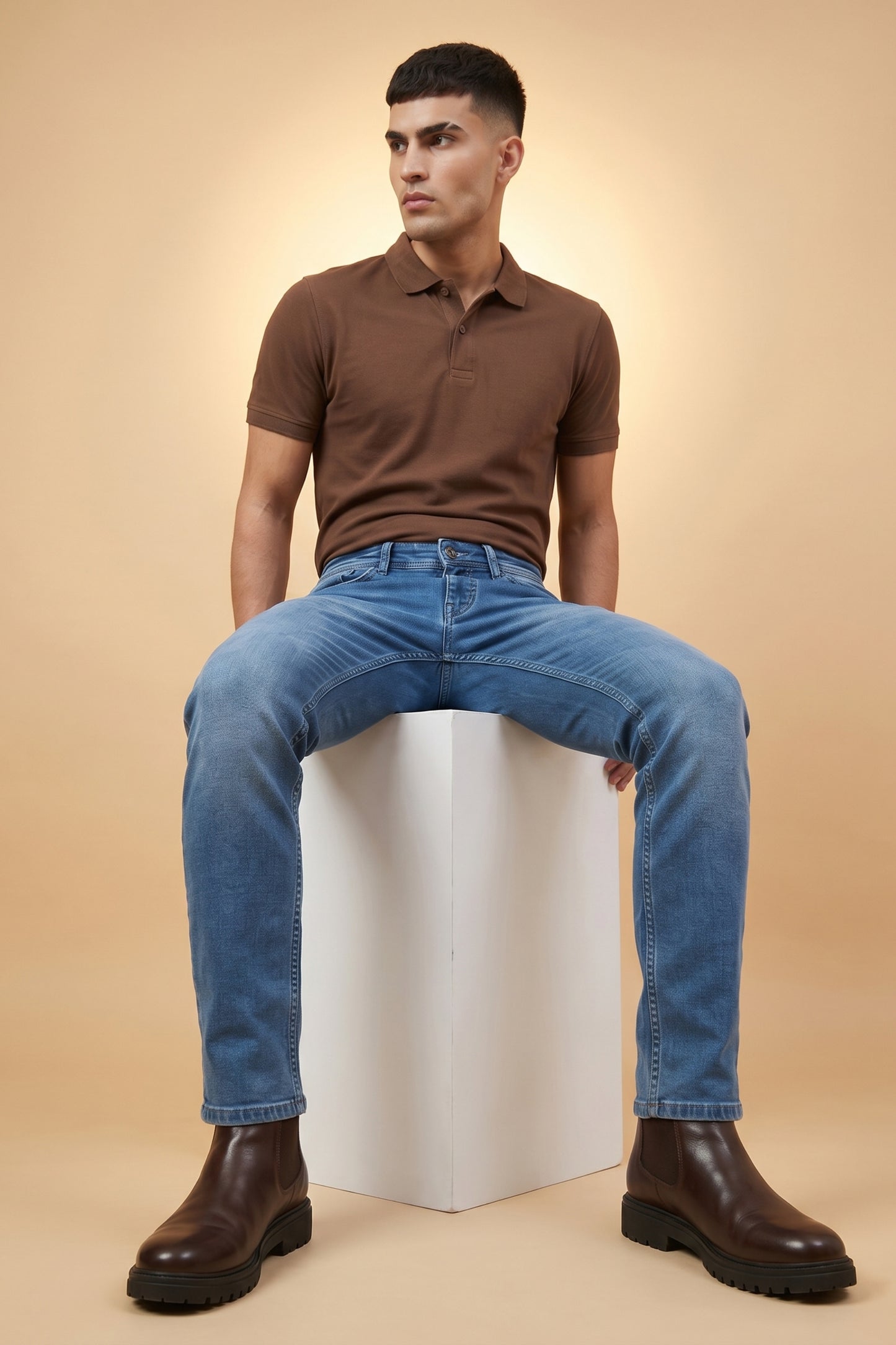 Mens Crystal Blue Slim  Fit Jeans