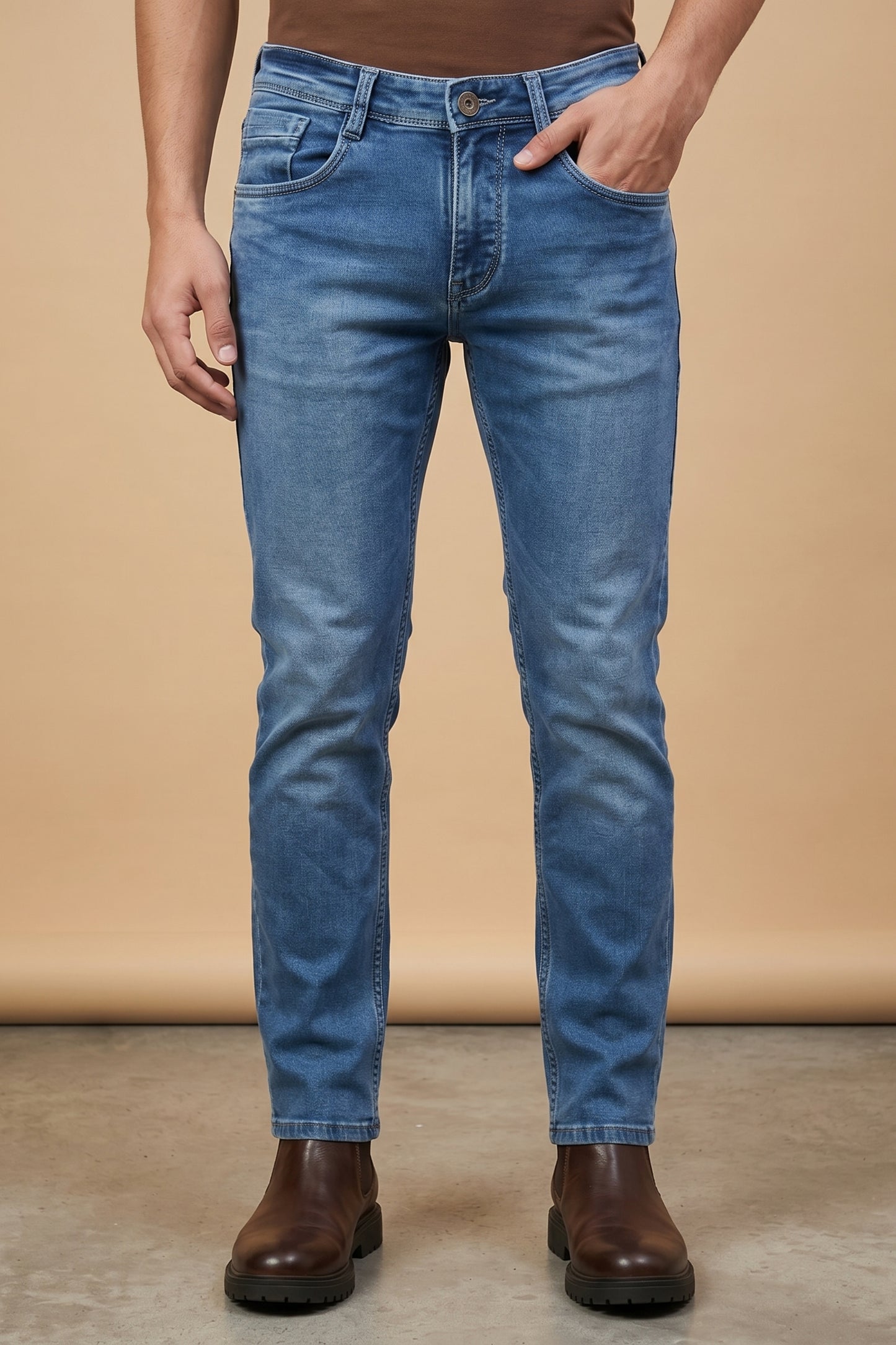 Mens Crystal Blue Slim  Fit Jeans