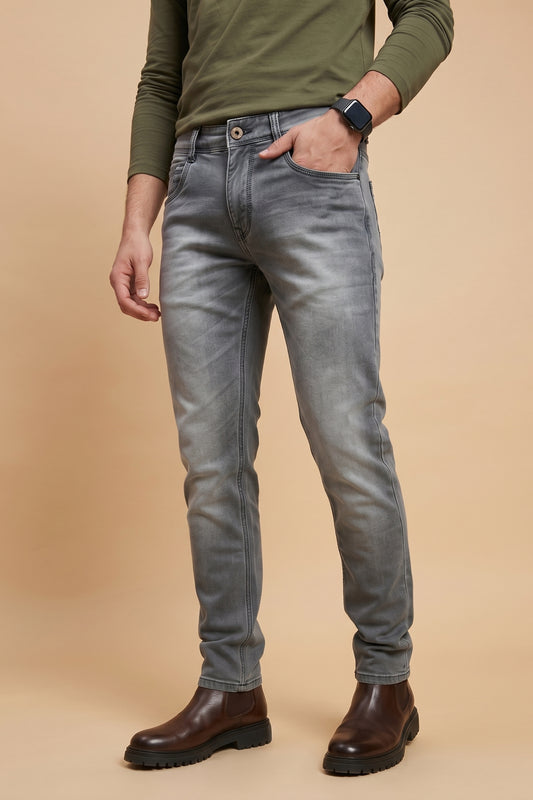 Mens Smoke Grey Slim Fit Jeans – product view 3