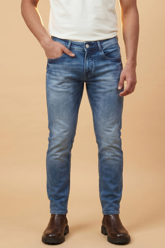Mens Fade Blue Slim Fit Jeans – product view 4