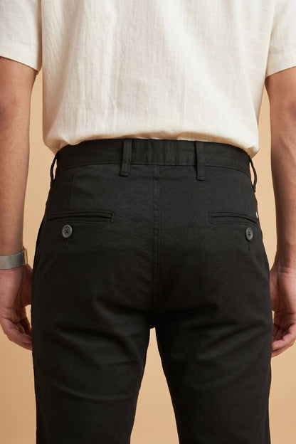 Men's Jet Black Cotton Pant