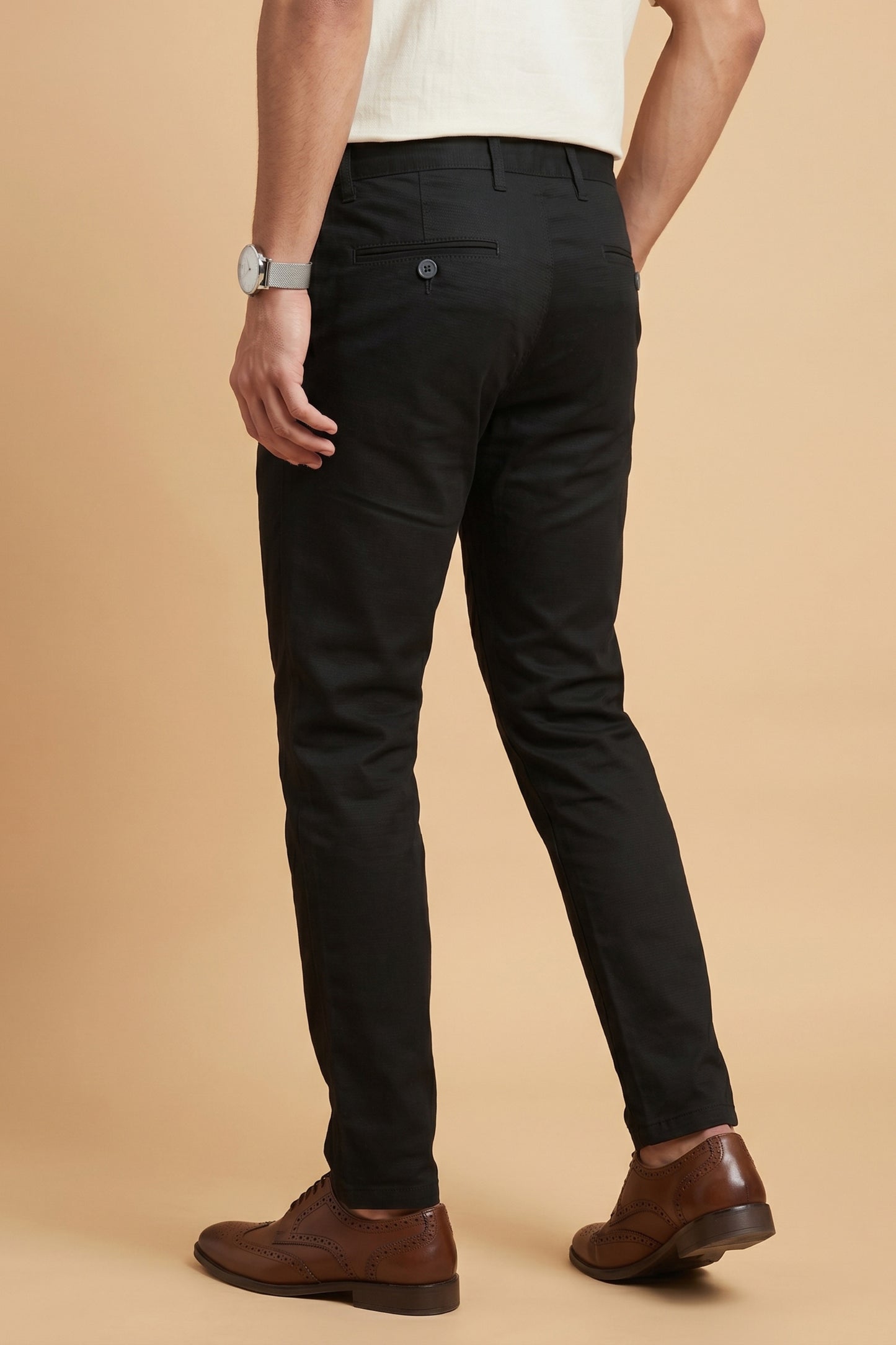 Men's Jet Black Cotton Pant