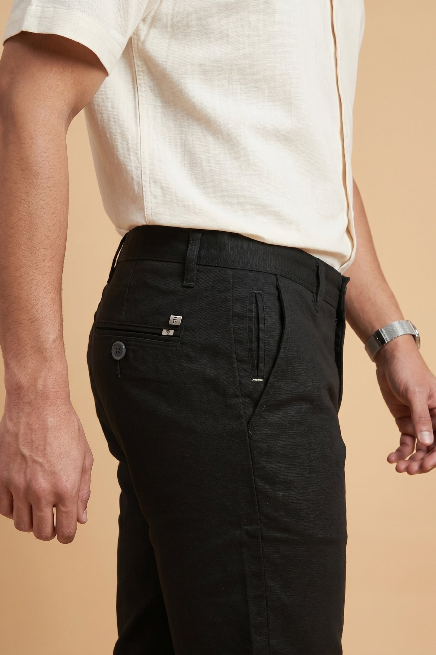 Men's Jet Black Cotton Pant