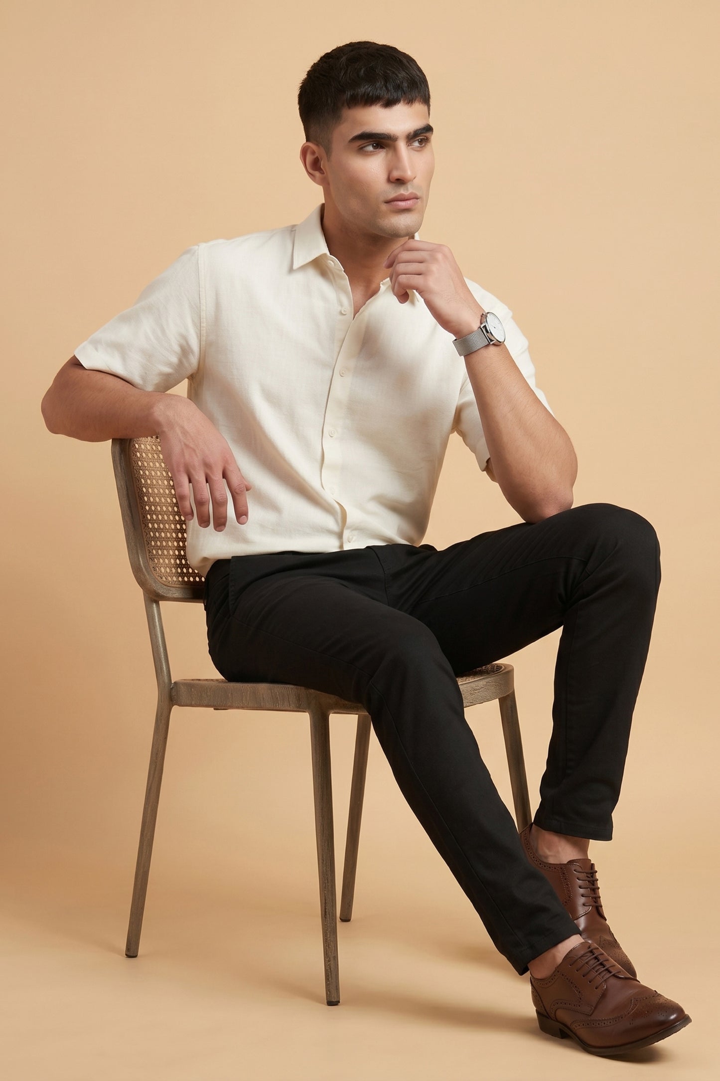 Men's Jet Black Cotton Pant