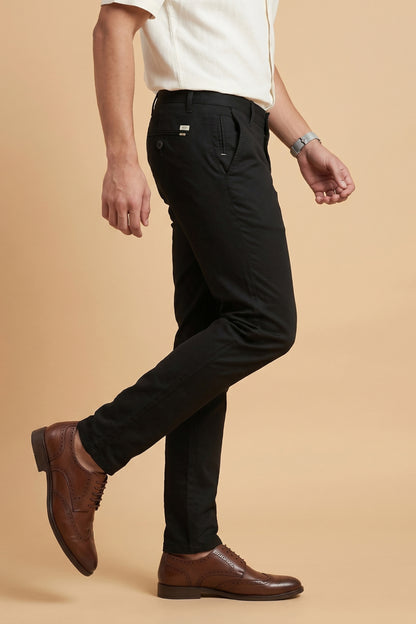 Men's Jet Black Cotton Pant