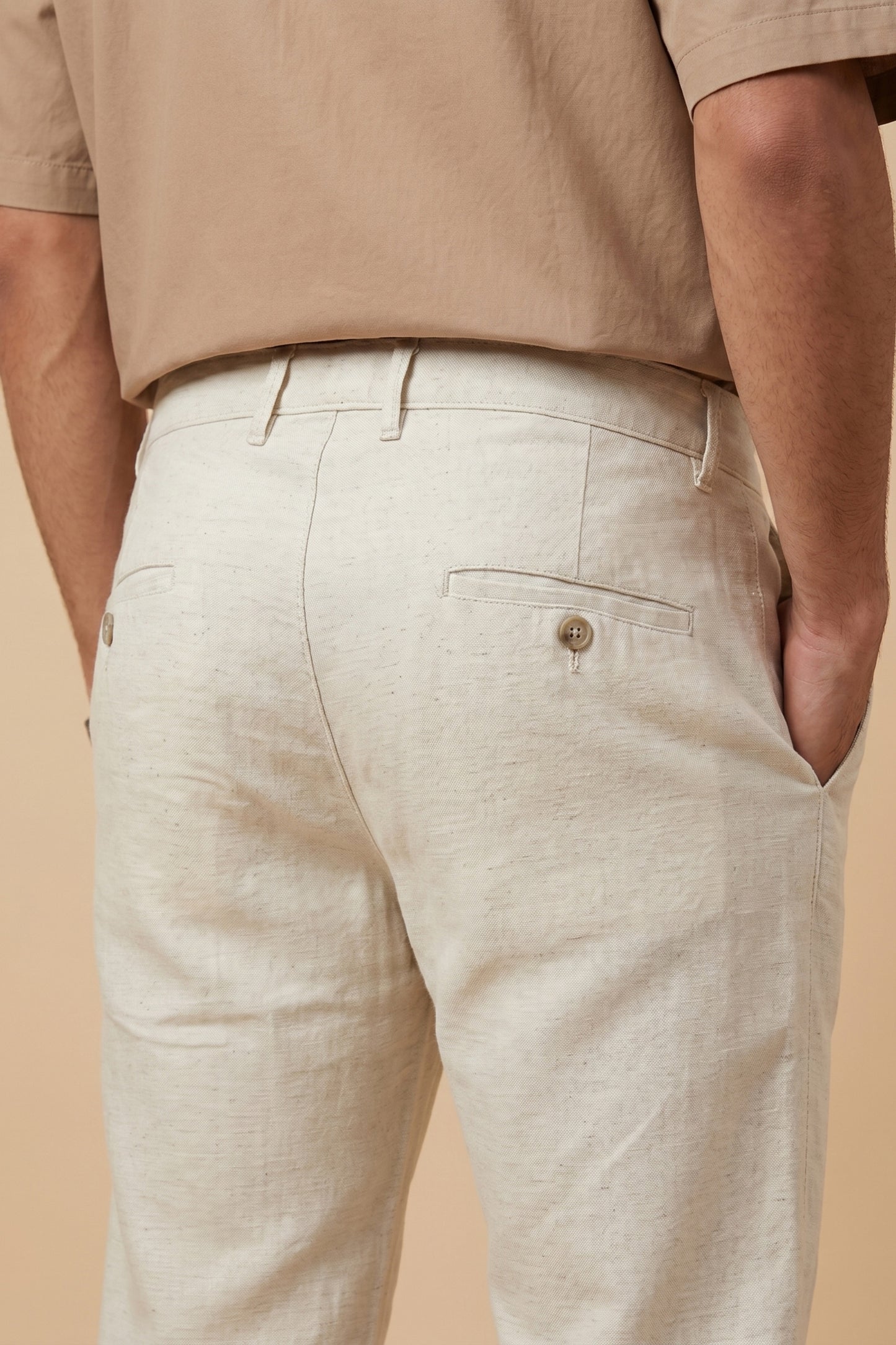 Men's Light Beige Cotton Pant
