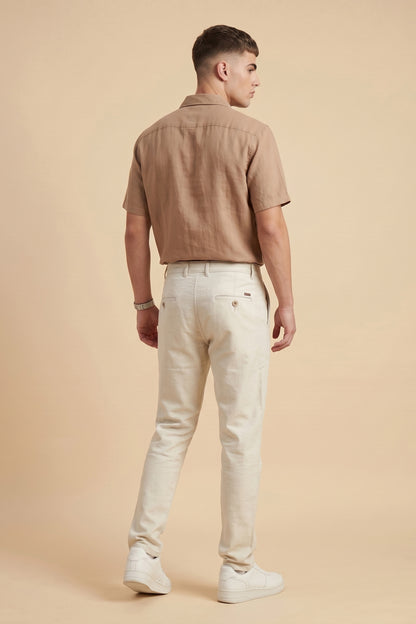 Men's Light Beige Cotton Pant
