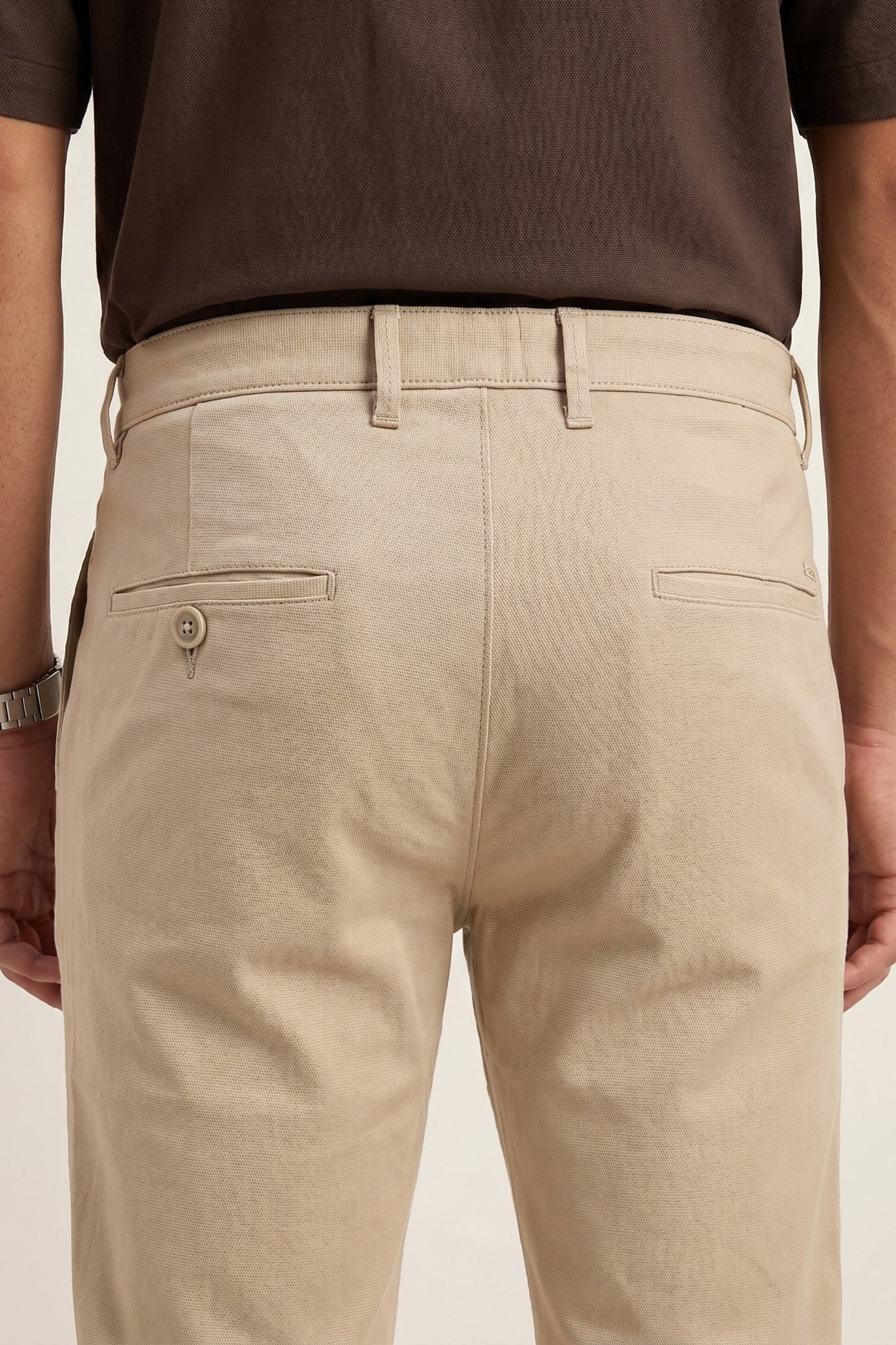 Men's Beige Cotton Pant