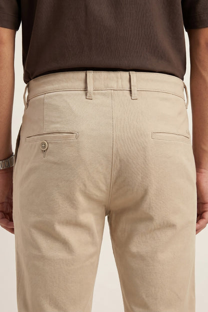 Men's Beige Cotton Pant