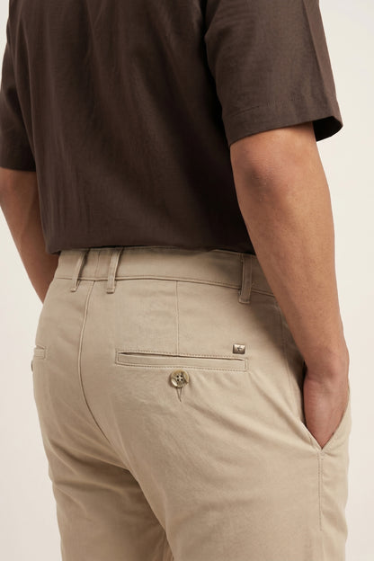 Men's Beige Cotton Pant