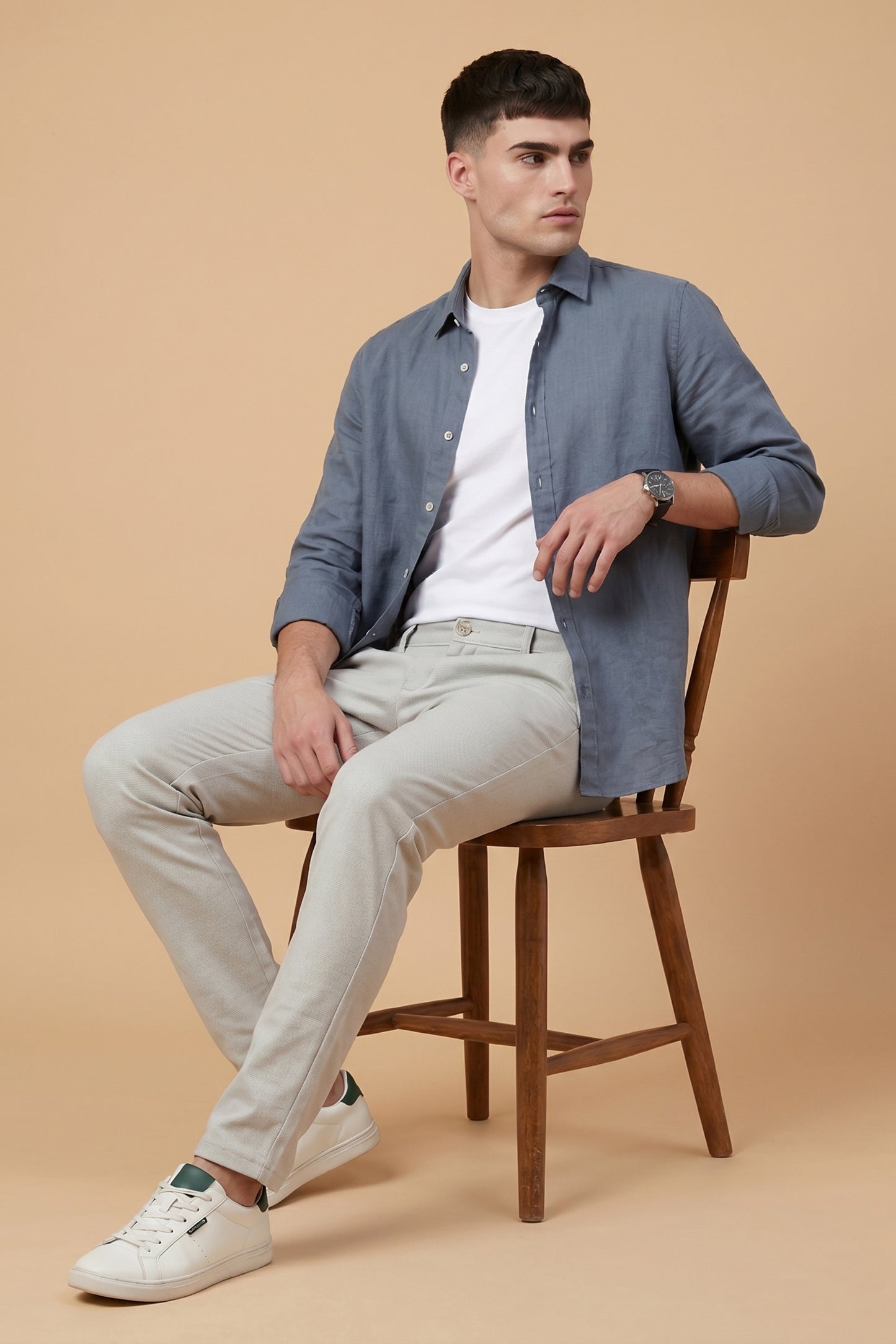 Men's Light Grey Cotton