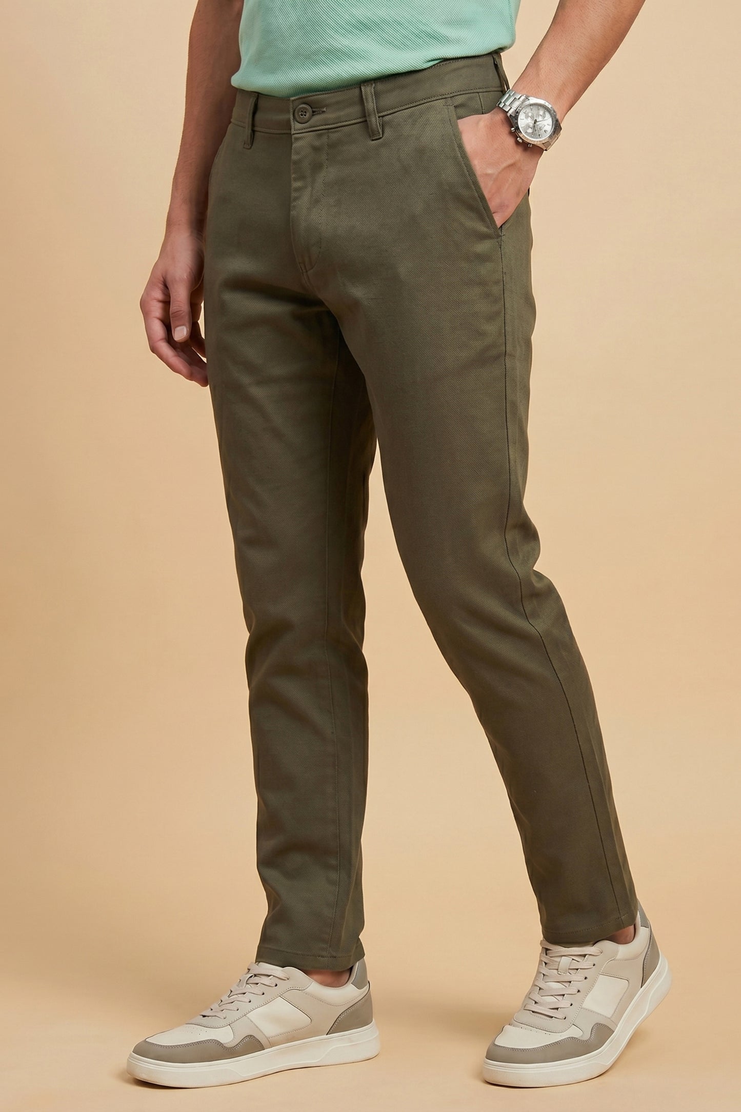 Men's Olive Green Cotton Pant
