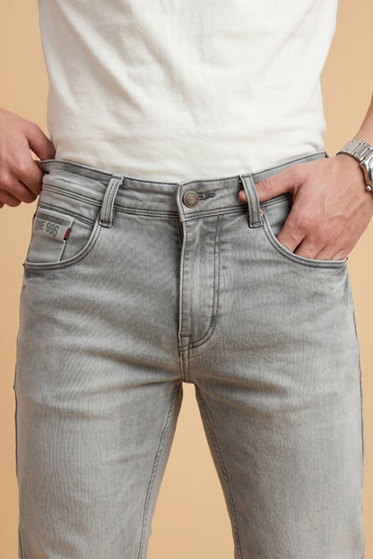 Men Light Grey Slim Fit Stretchable Jeans