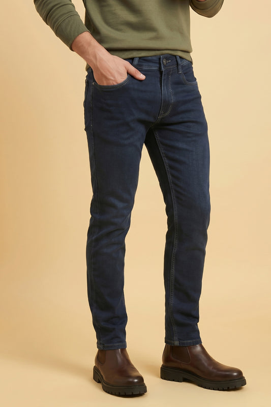 Men Dark Blue Slim Fit Stretchable Jeans