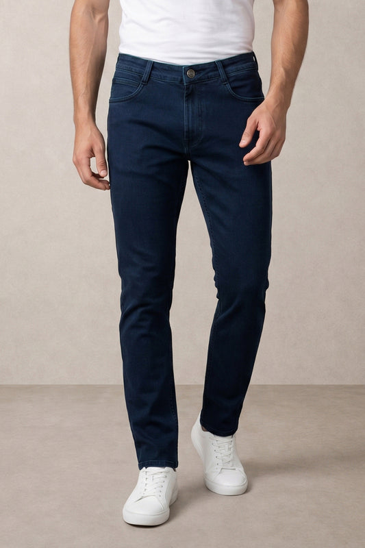 Men Authentic Blue slim Fit Stretchable Cotton Jeans – product view 3