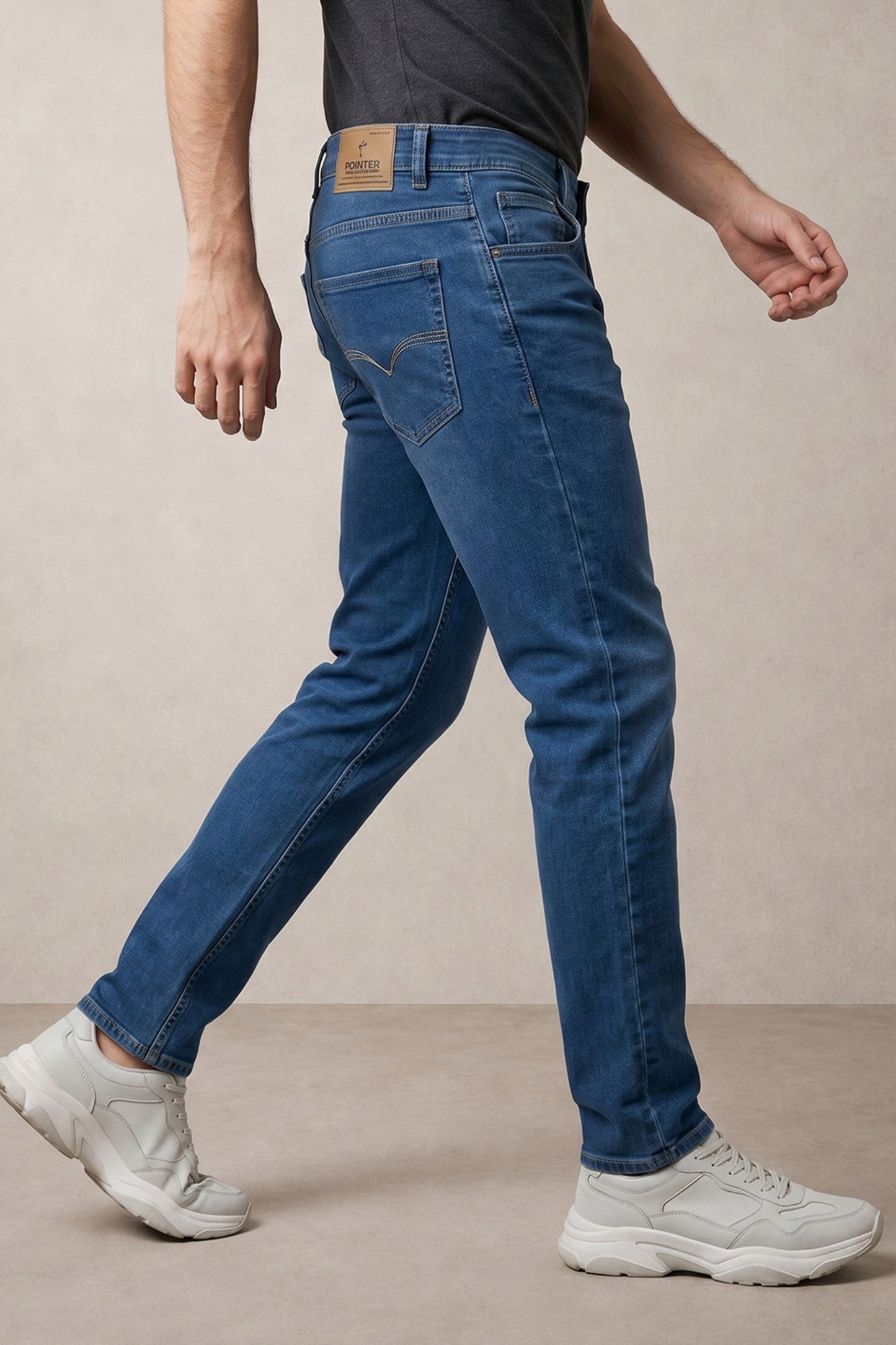 Men Light Blue slim Fit Stretchable Cotton Jeans