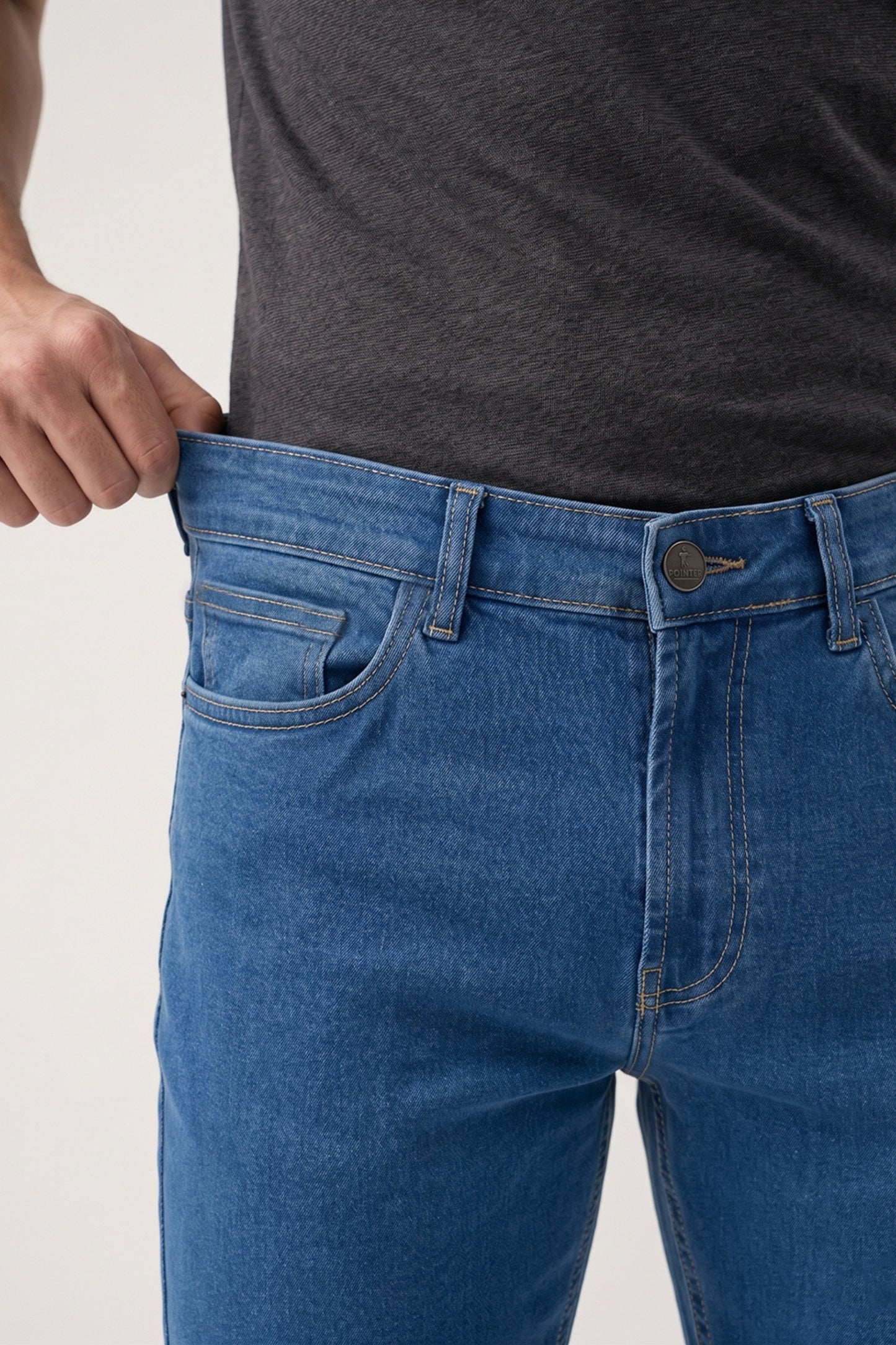 Men Light Blue slim Fit Stretchable Cotton Jeans