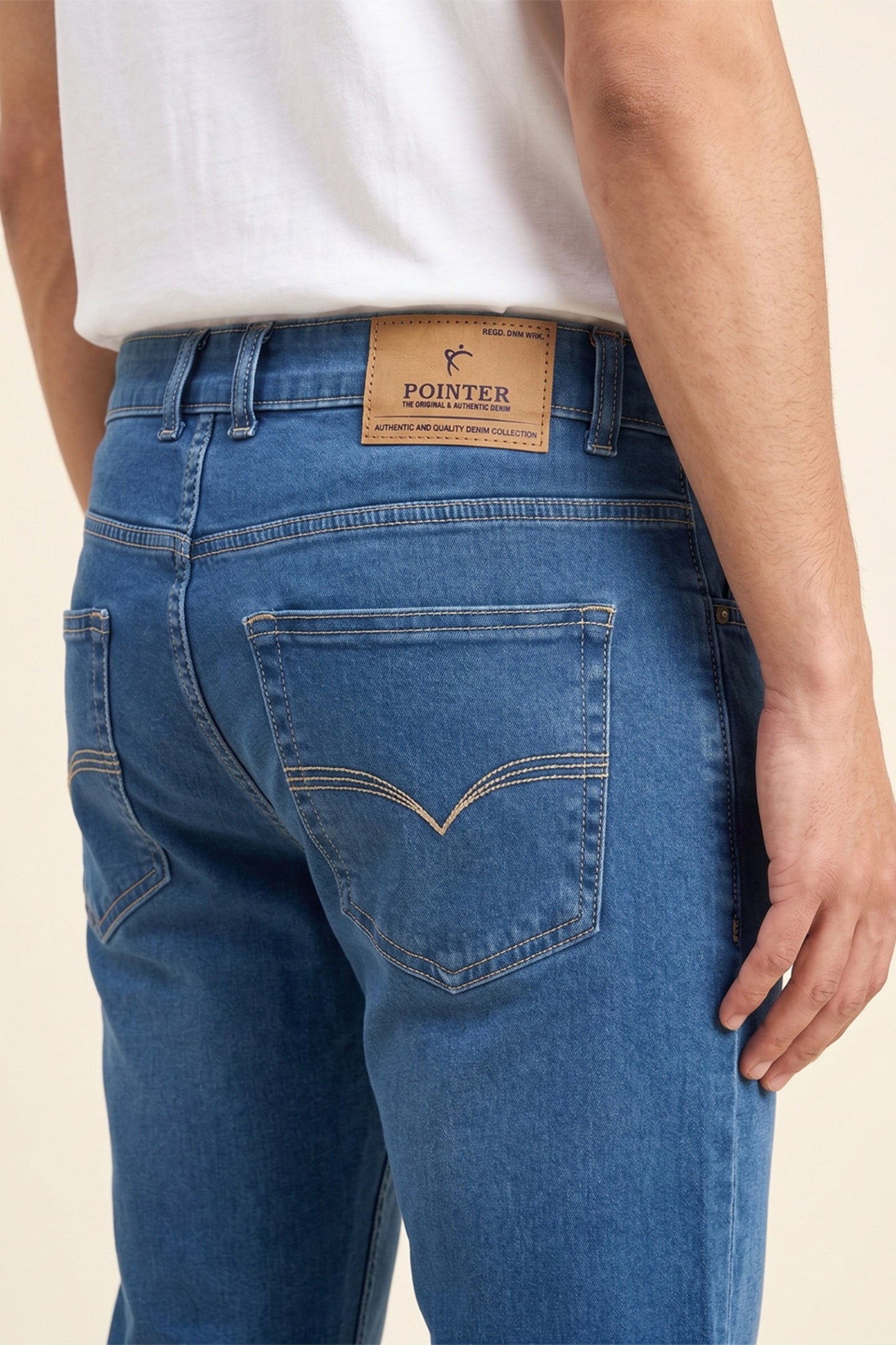 Men Light Blue slim Fit Stretchable Cotton Jeans