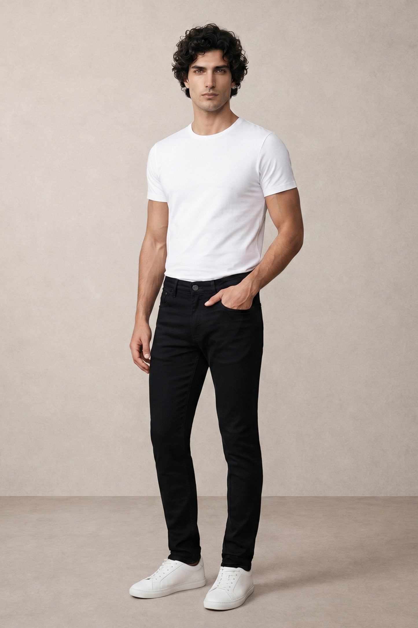 Men black Slim Fit Mid-Rise Stretchable Jeans