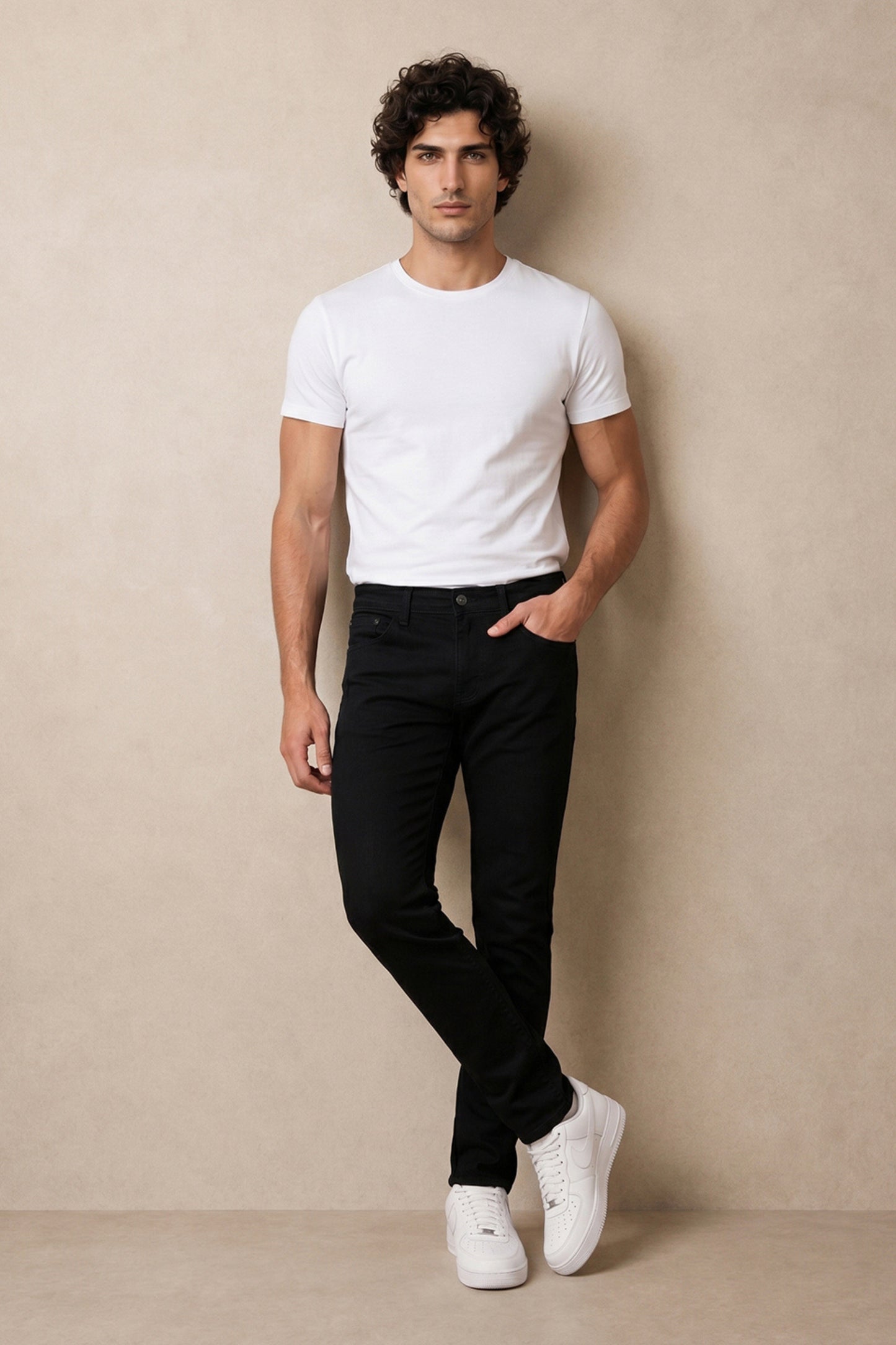 Men black Slim Fit Mid-Rise Stretchable Jeans