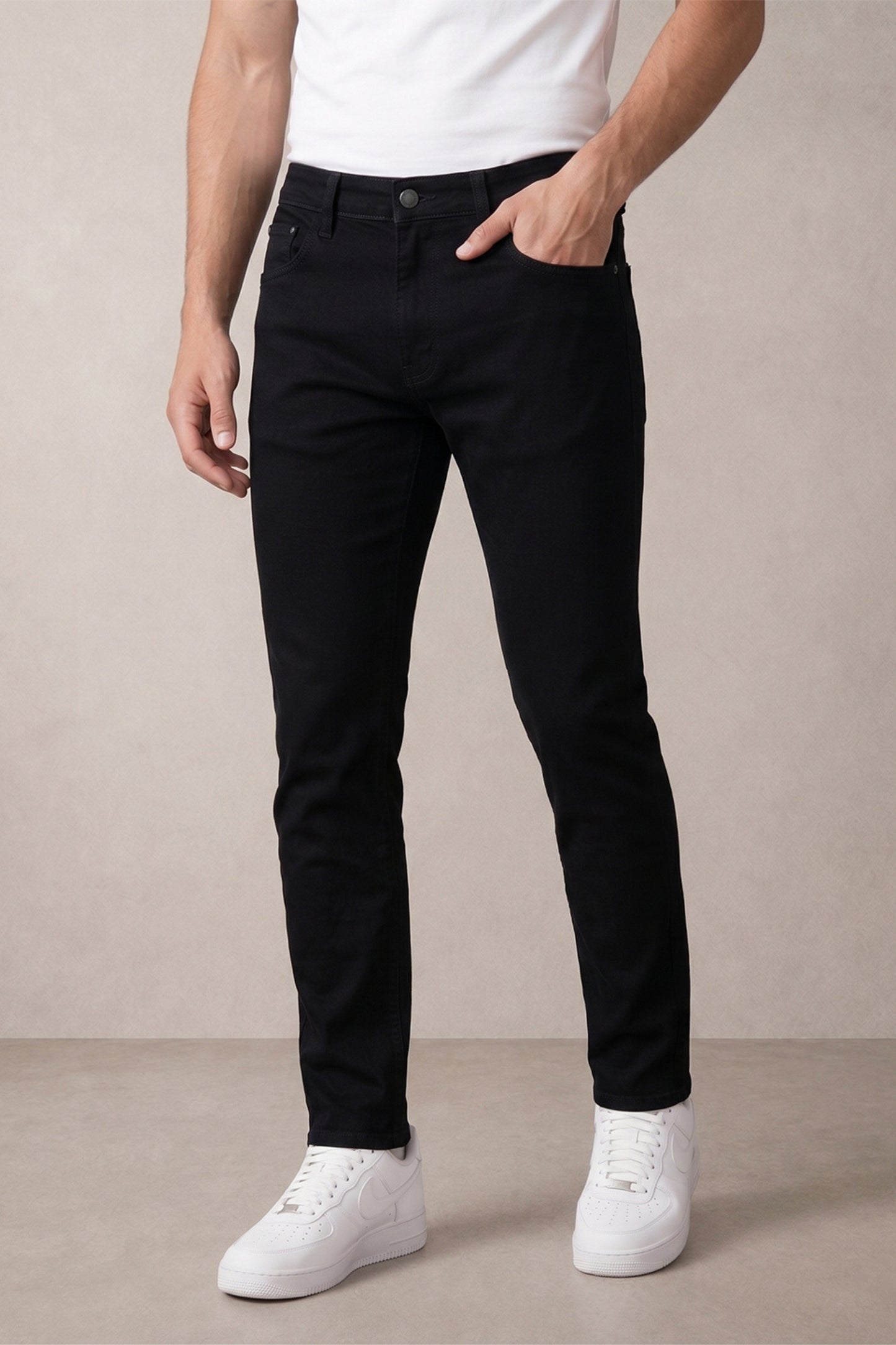 Men black Slim Fit Mid-Rise Stretchable Jeans