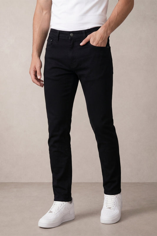 Men black Slim Fit Mid-Rise Stretchable Jeans