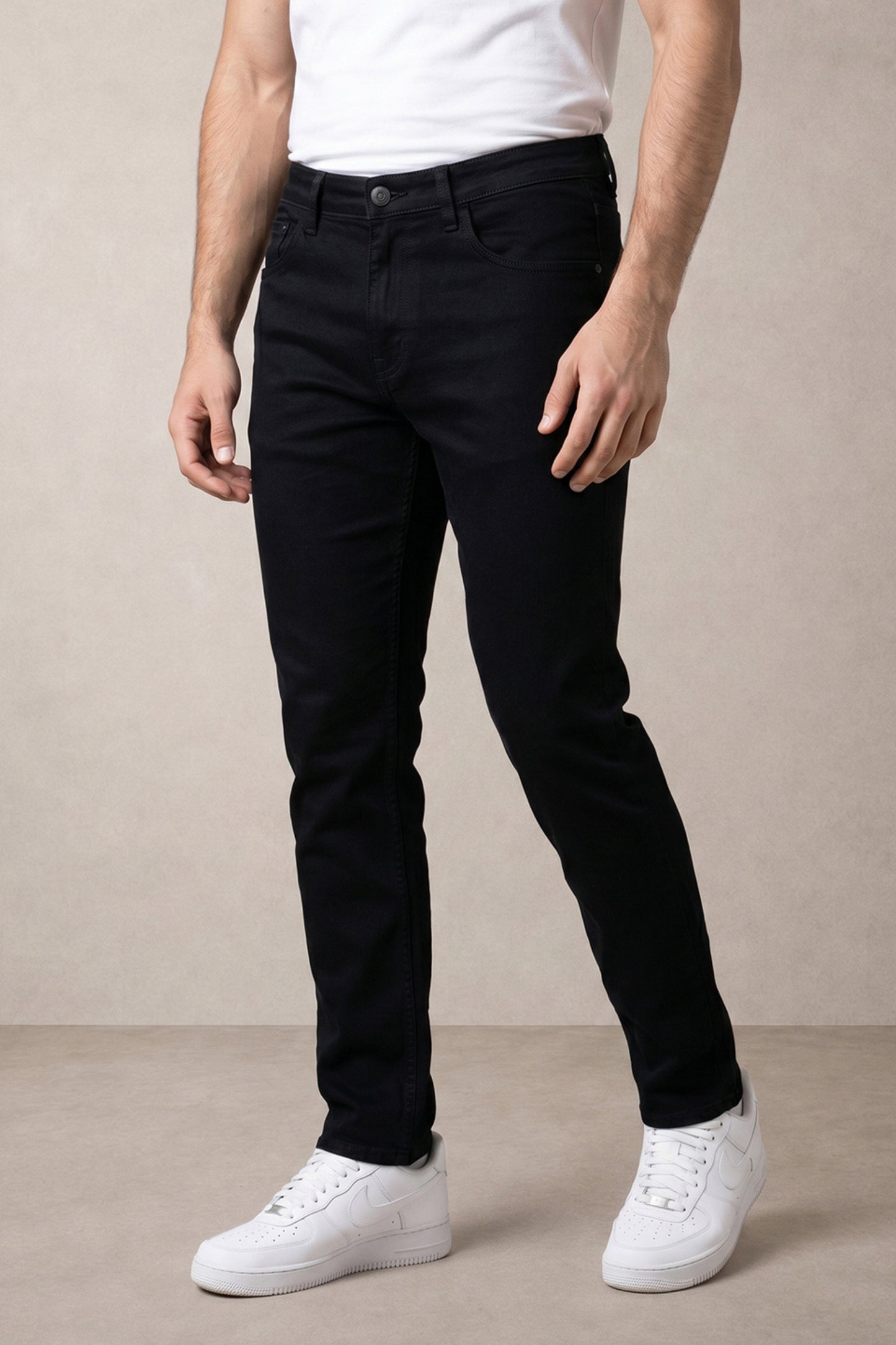 Men black Slim Fit Mid-Rise Stretchable Jeans