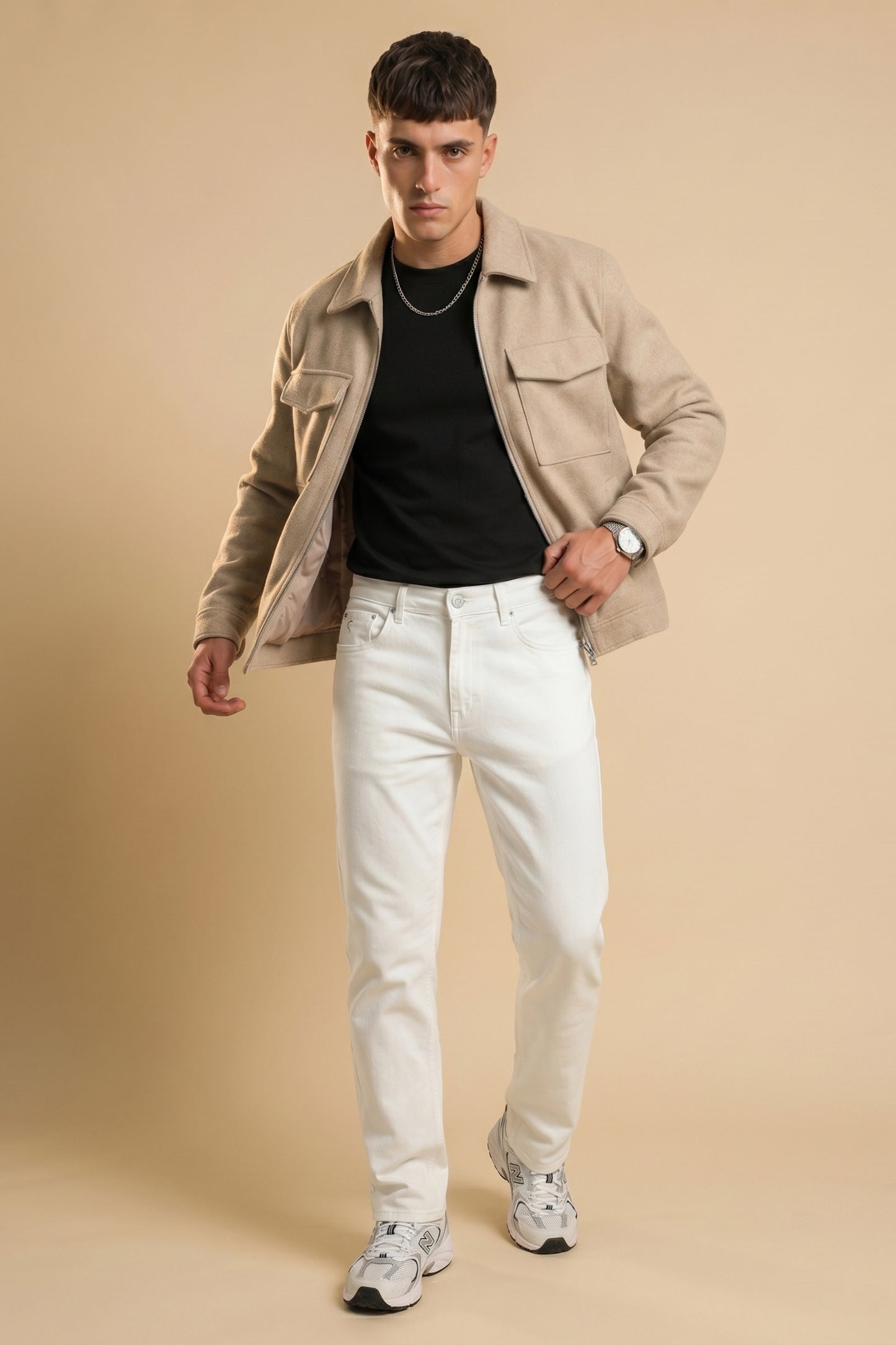 Men White Slim Fit Stretchable Jeans