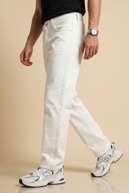 Men White Slim Fit Stretchable Jeans