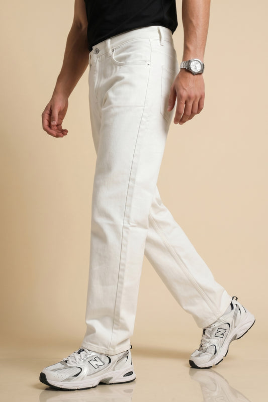 Men White Slim Fit Stretchable Jeans