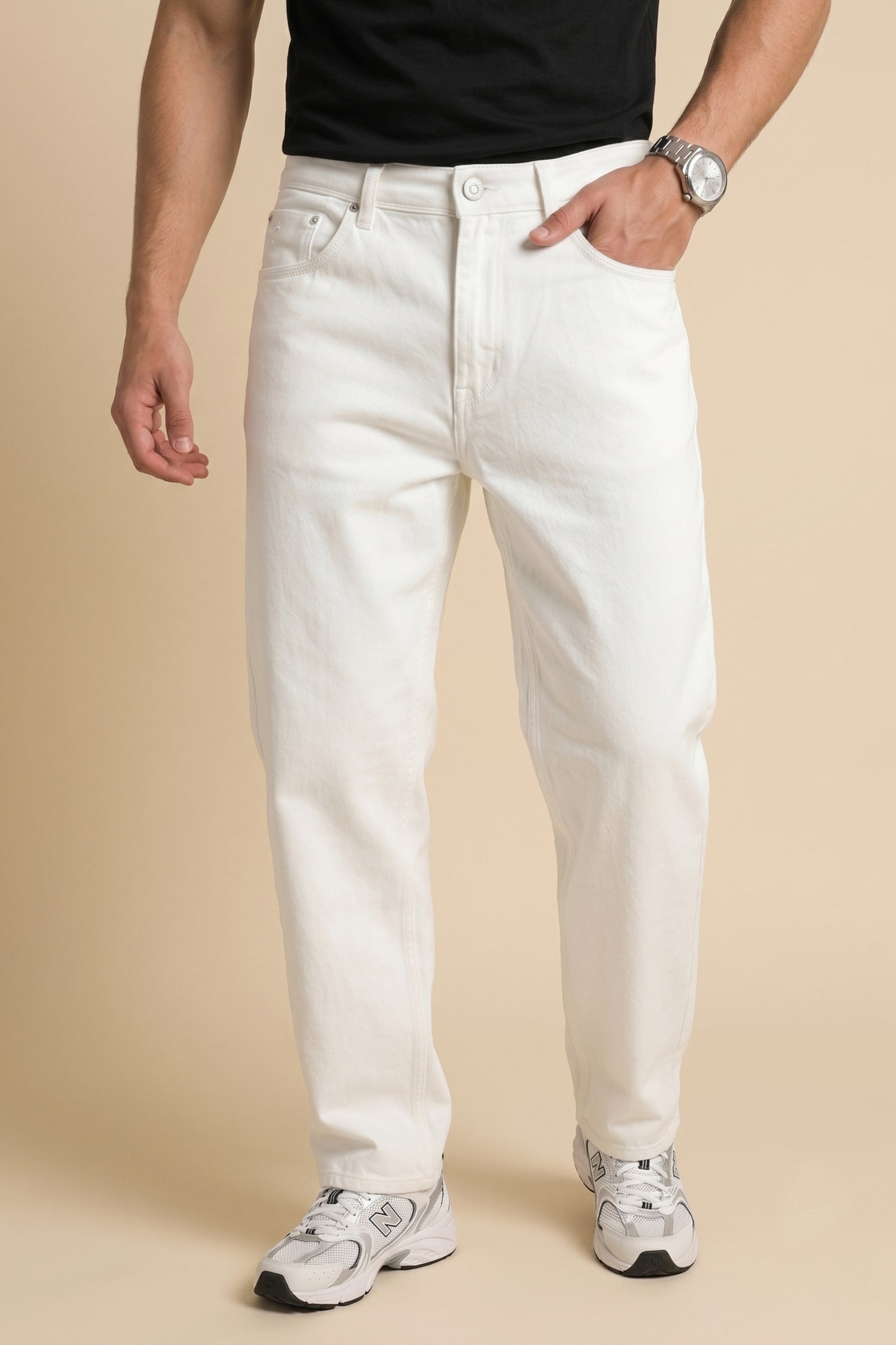 Men White Slim Fit Stretchable Jeans