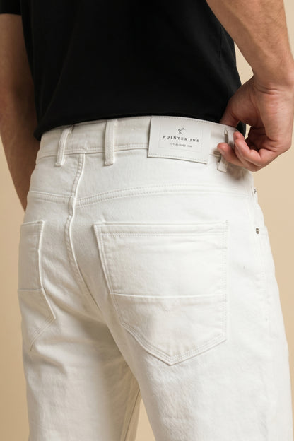 Men White Slim Fit Stretchable Jeans