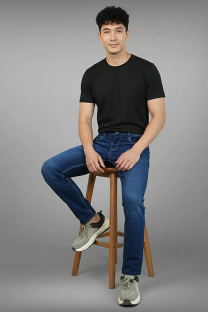 Premium Dark Blue Denim Jeans For Men | Slim Fit Pointer Jeans