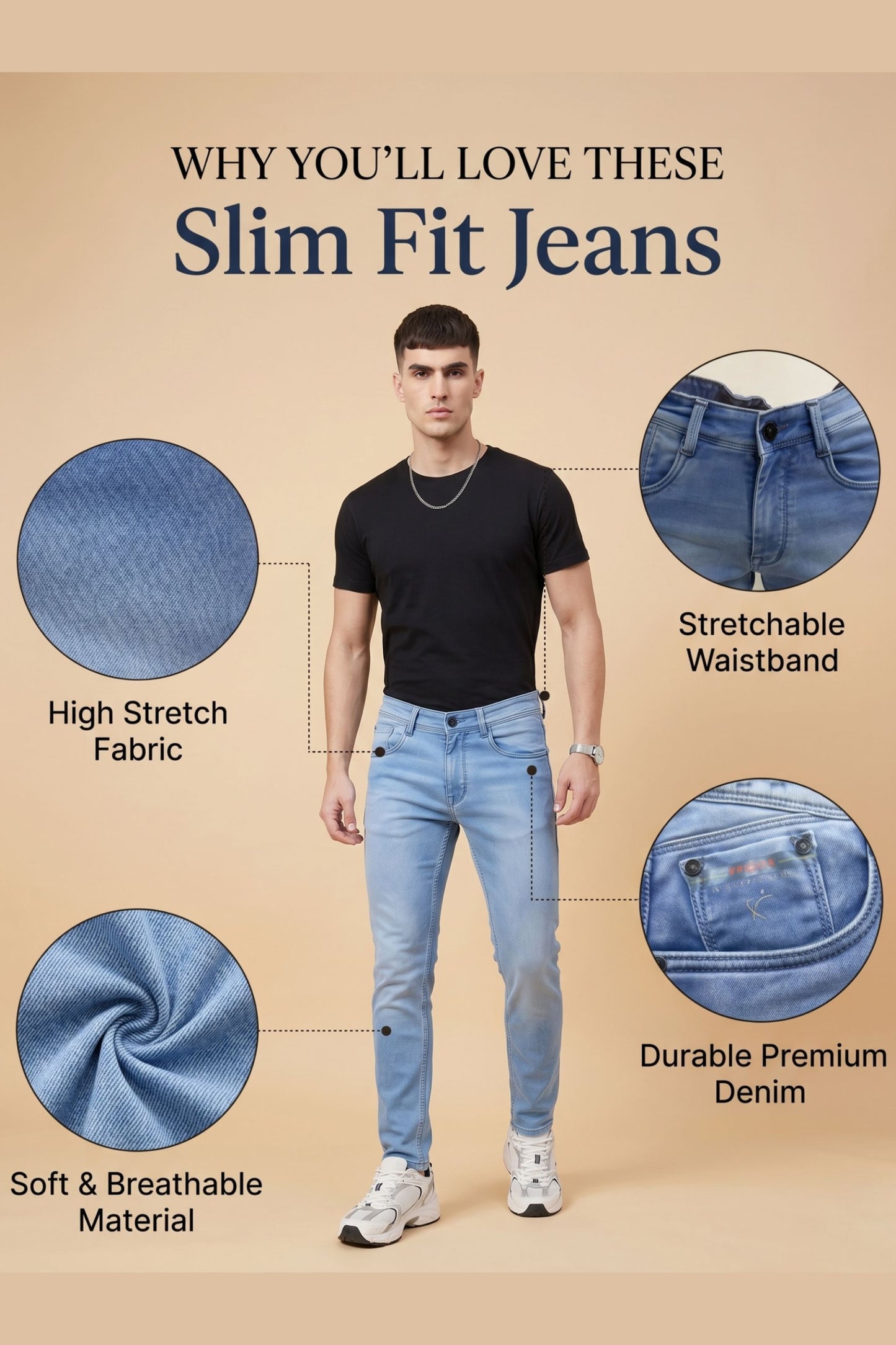 Sky Blue slim fit jeans