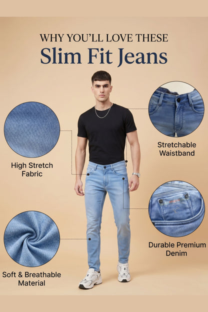 Sky Blue slim fit jeans