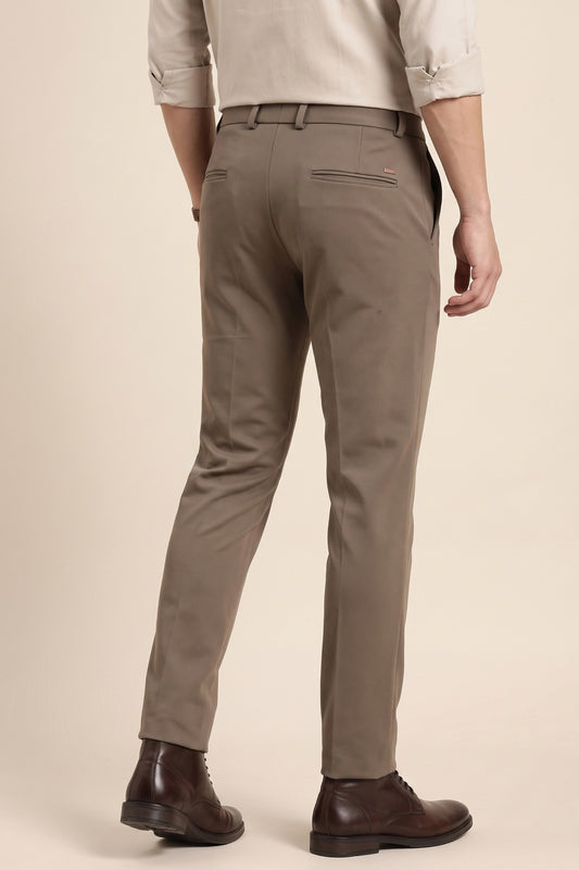 Stone brown Makhan stretch pants for men by Pointer Jeans, alternate view 1