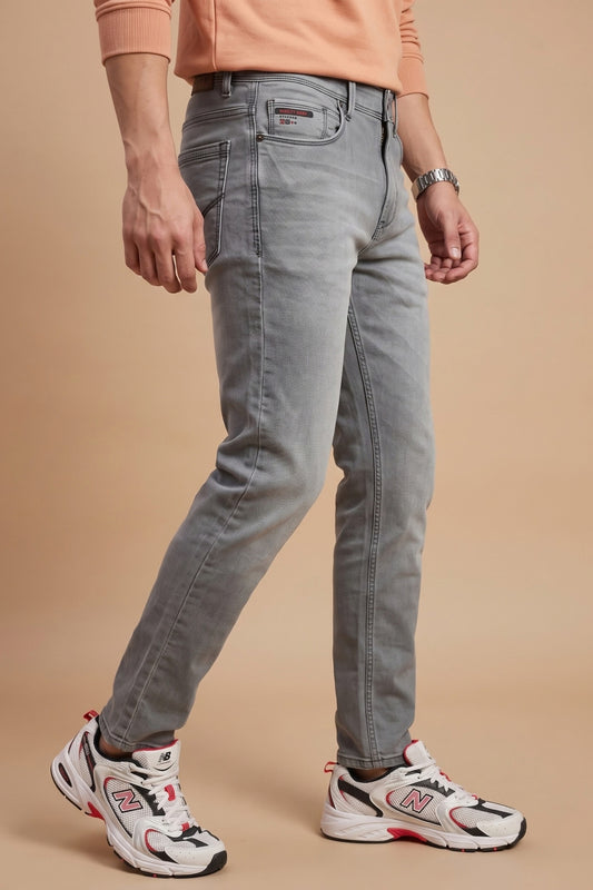 Men's light grey washed slim fit jeans by Pointer Jeans