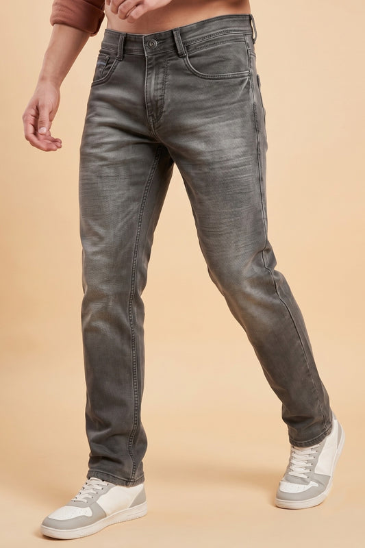 Men's charcoal grey slim fit stretch jeans by Pointer Jeans