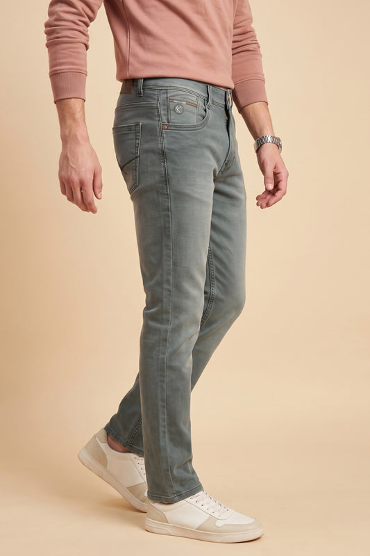 Men's sage grey slim fit stretch jeans by Pointer Jeans