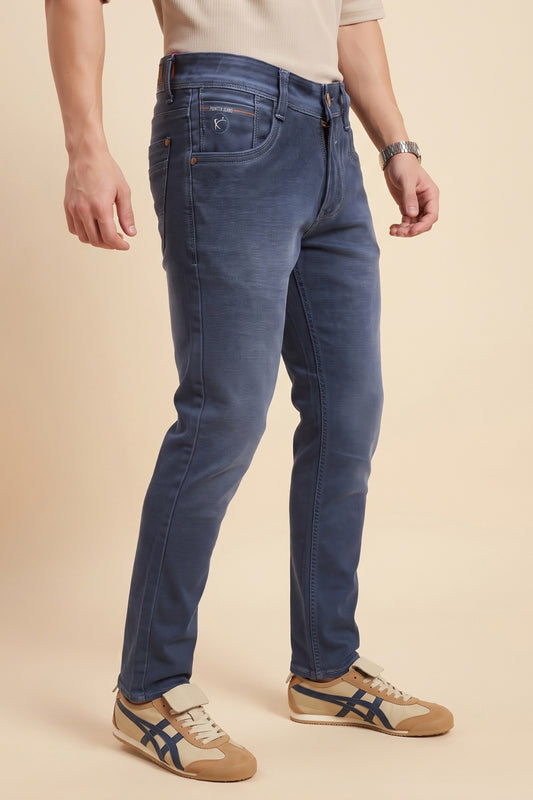 Men's steel blue slim fit stretch jeans by Pointer Jeans