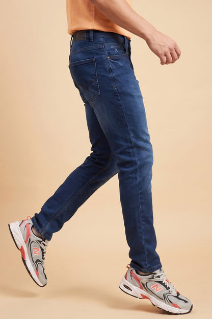 Men's dark indigo slim fit stretch jeans by Pointer Jeans