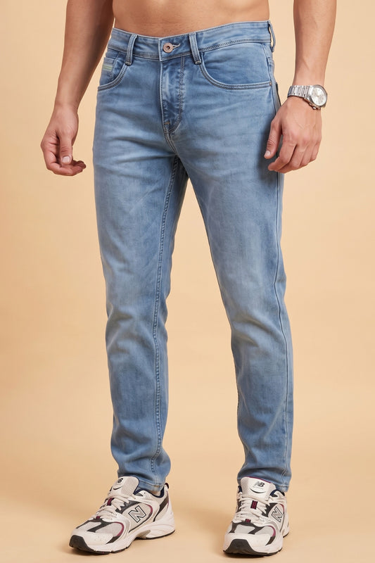 Men's light blue washed slim fit jeans by Pointer Jeans
