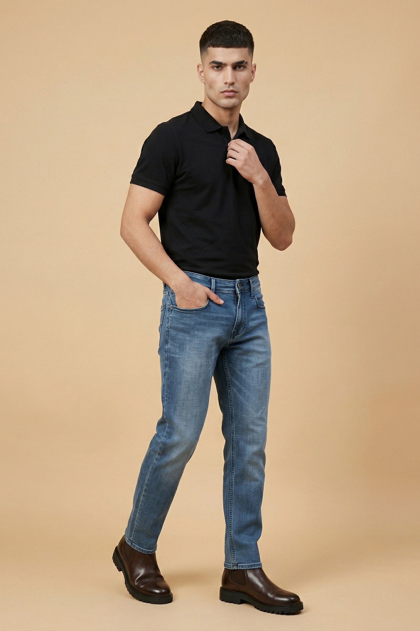 Urban Blue Straight Fit Jeans for Men – Classic Denim