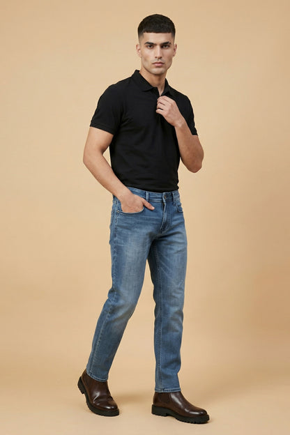 Urban Blue Straight Fit Jeans for Men – Classic Denim