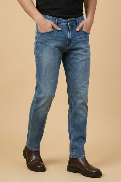Urban Blue Straight Fit Jeans for Men – Classic Denim