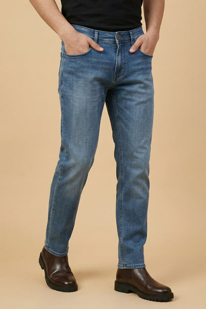 Urban Blue Straight Fit Jeans for Men – Classic Denim