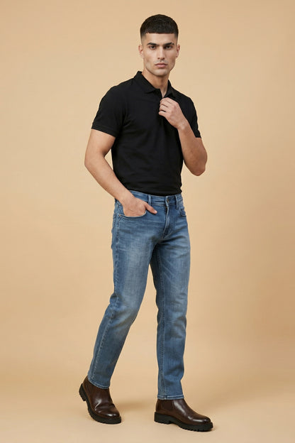 Urban Blue Straight Fit Jeans for Men – Classic Denim