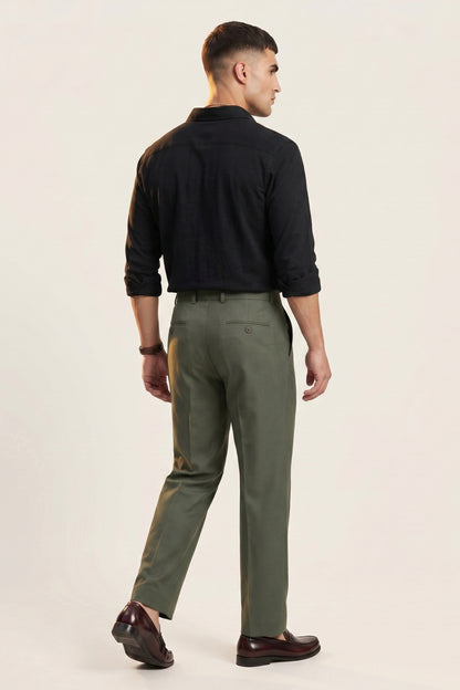 Green Slim Fit Formal Pants for Men – Wrinkle-Resistant – product view 5
