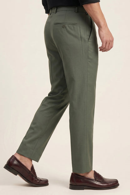 Green Slim Fit Formal Pants for Men – Wrinkle-Resistant – product view 6