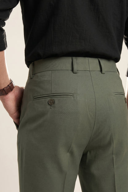 Green Slim Fit Formal Pants for Men – Wrinkle-Resistant – product view 8
